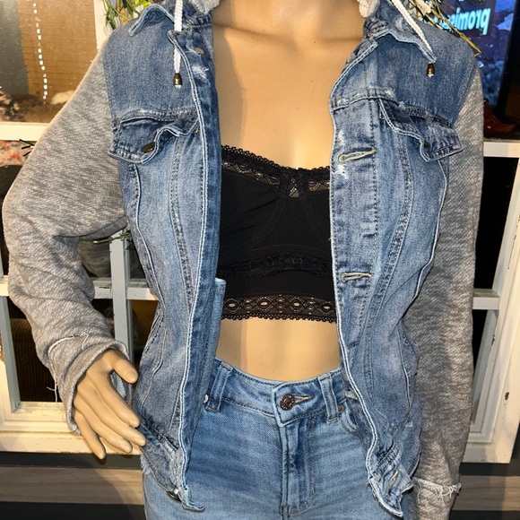 Free People hooded denim jacket M - Picture 5 of 7